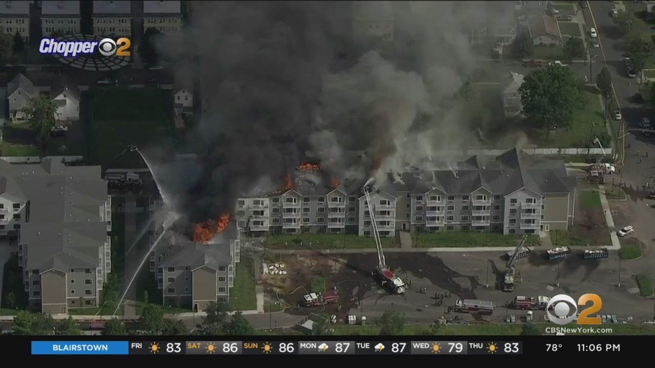 Fire Guts New Apartment Building In Somerville, New Jersey - YouTube