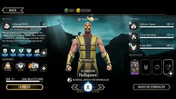 Mortal Kombat Mobile X-RAY Fatal blow Hellspawn Scorpion Klassic Scorpion Shaolin Kung Jin very cool