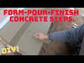 How to form, pour, and finish concrete steps-DIY