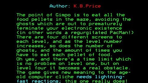 Gimpo Review for the Acorn BBC Micro by John Gage