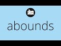 What abounds means  meaning of abounds  abounds meaning  abounds definition