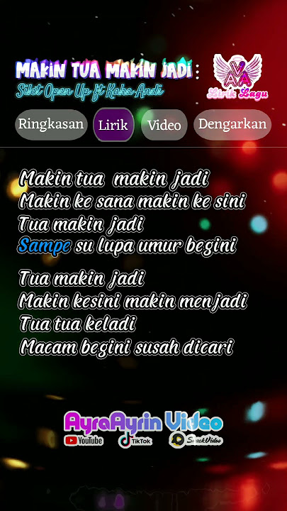 Makin Tua Makin Jadi || Lirik Lagu || Lagu Viral #liriklagu #laguviraltiktok #fyp