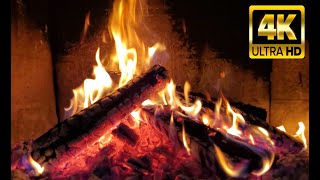 🔥 Relaxing Fireplace with Burning Logs and Crackling Fire Sounds for Stress Relief 4K
