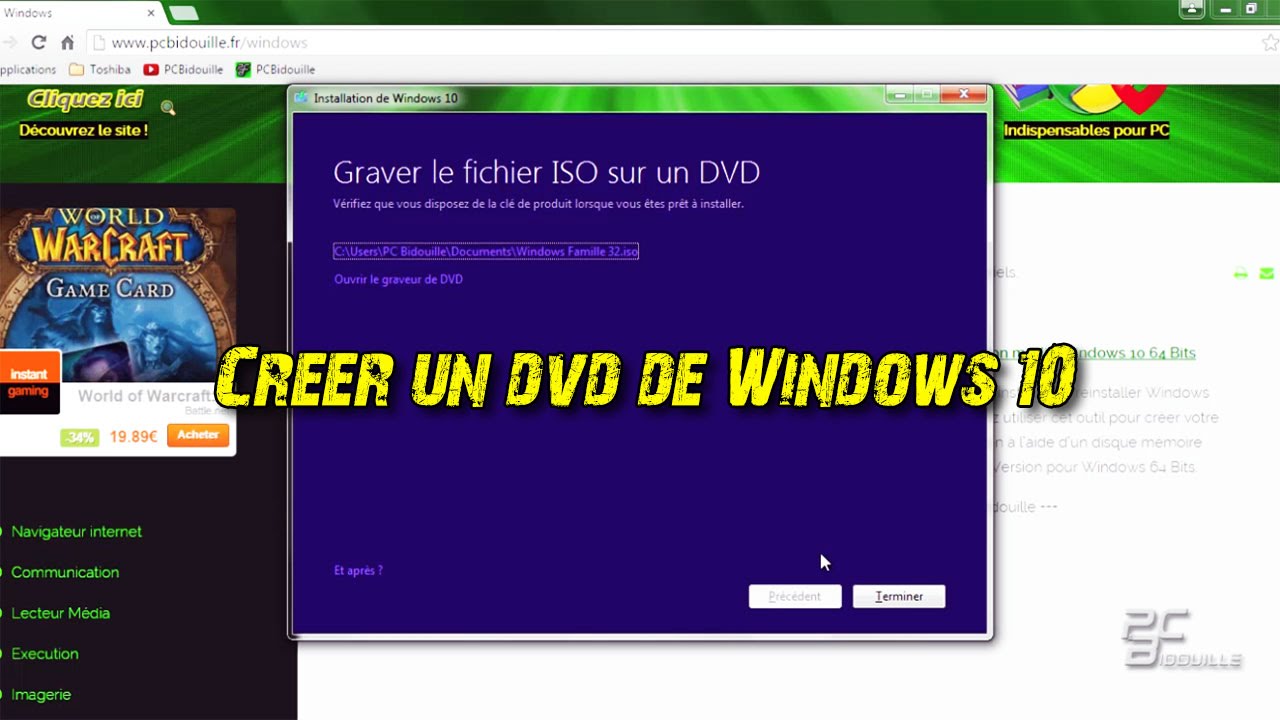 Créer un DVD Windows 10 YouTube