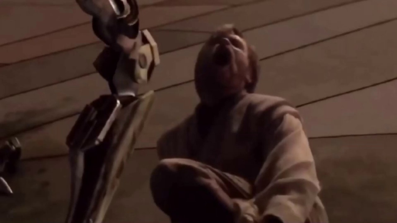 Obi-Wan kicks Grievous.