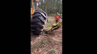 Mounting a Skidder Tire... With the Loader!! Tigercat Logging Woods