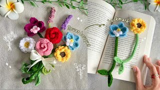 Crochet Flower Bouquet turns into Bookmark 💐 | DIY Orchid, Rose, Sunflower Bookmark 💐 easy tutorial