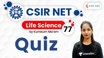 04:00 PM - CSIR UGC NET 2020 | Life Science by Kumkum Gautam | Quiz