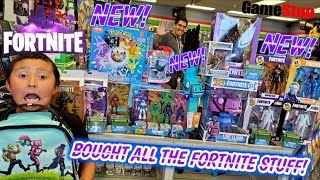 HUNTING FOR NEW TOYS AT GAMESTOP! BUYING EVERY NEW FORTNITE COLLECTIBLE INSIDE GAMESTOP!! HUGE HAUL!