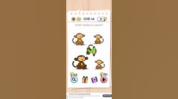Brain test Level 46 which monkey is carsick Walkthrough
