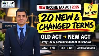 Income Tax Act 2025: 20 NEW & Changed Terms 🔥 | Old Act vs New Act Explained