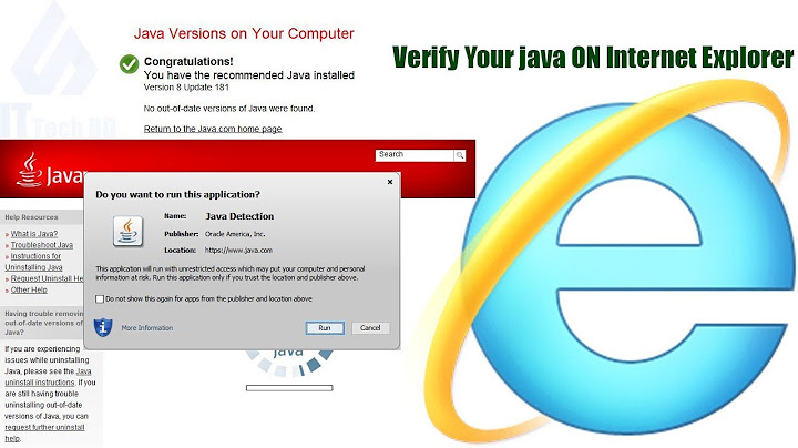 How To Verify java on Internet Explorer Web Browser