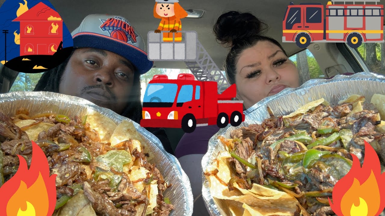 Our Apartment burned down!! | Steak Fajita Nachos Mukbang