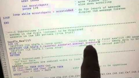 Picaxe 28X2 and Max7219 driving a 8x16 LED matrix