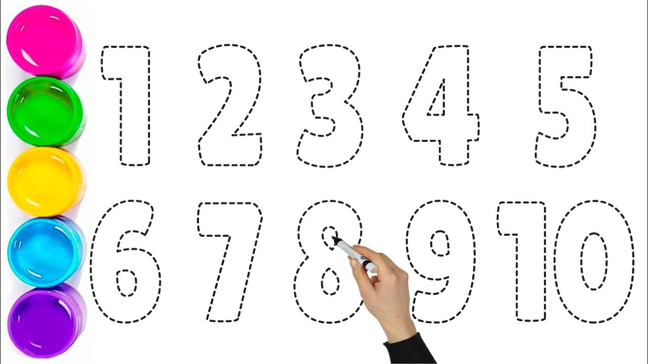 Redraw Numbers How to Draw Numbers 1 to 10 Easy Step by Step for Kids - YouTube