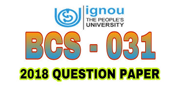 [ ignou ] BCS - 031 question paper