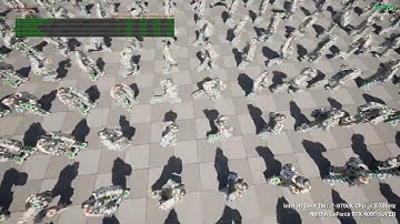 VAMP - UE5.7 Techdemo - 100.000 Attached Static Meshes to GPU Skeletal Mesh Bone Animations