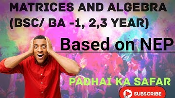 Matrices and Algebra Ba /Bsc 1and 2 year||Matrices and algebra bsc1st year|| #viralpaper