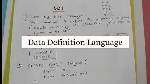 DATA DEFINITION LANGUAGE WITH EXAMPLES (DDL COMMANDS)
