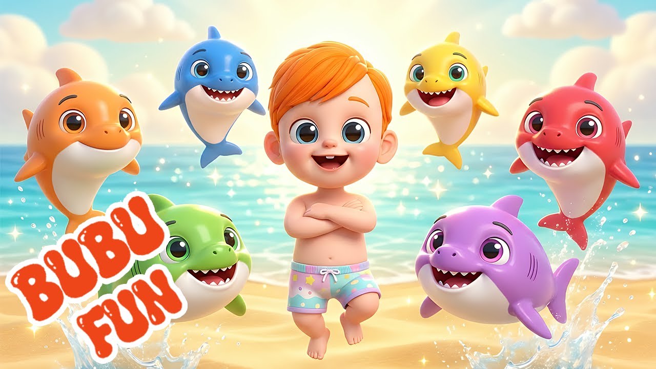 Baby Shark Color Dance Party | Orange Red Blue Green Purple @BuBufun