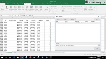 MS Excel Name Manager with advanced offset function