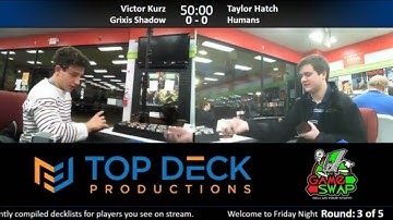 Modern FNM w/ Comm 2/2/18: Victor Kurz (Grixis Shadow) vs. Taylor Hatch (Humans)