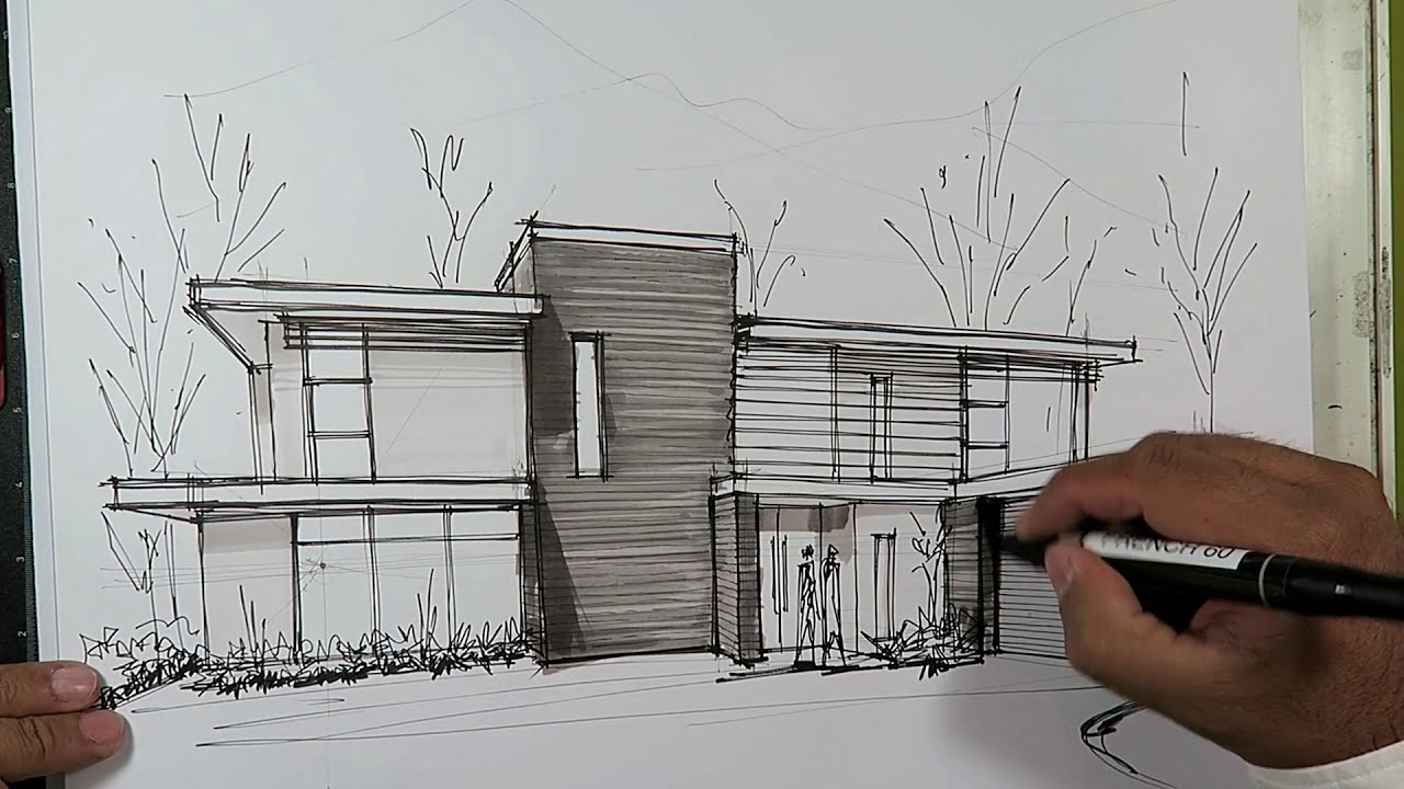 how to draw a house with markers YouTube