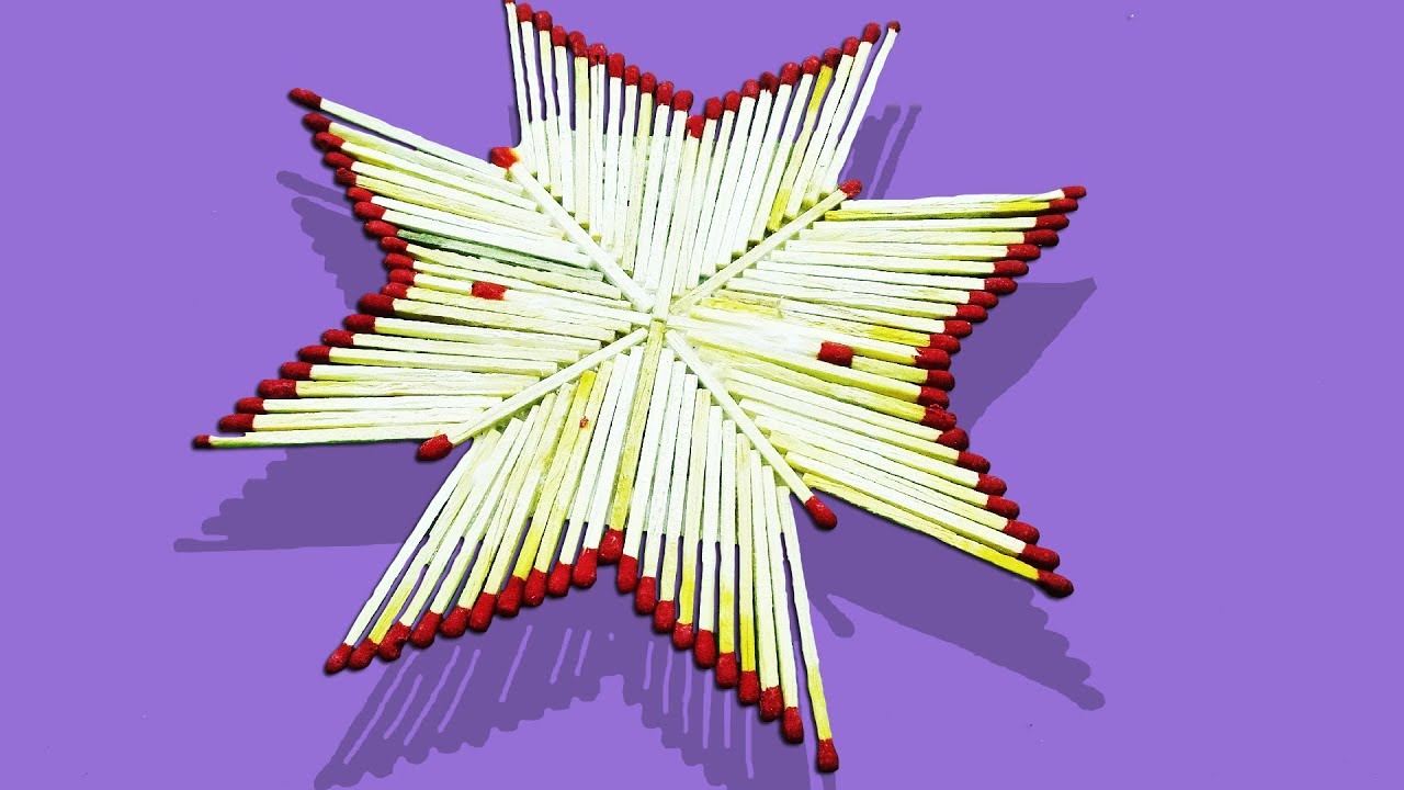 Matchstick Craft Ideas For Kids How to make Matchstick Star Craft