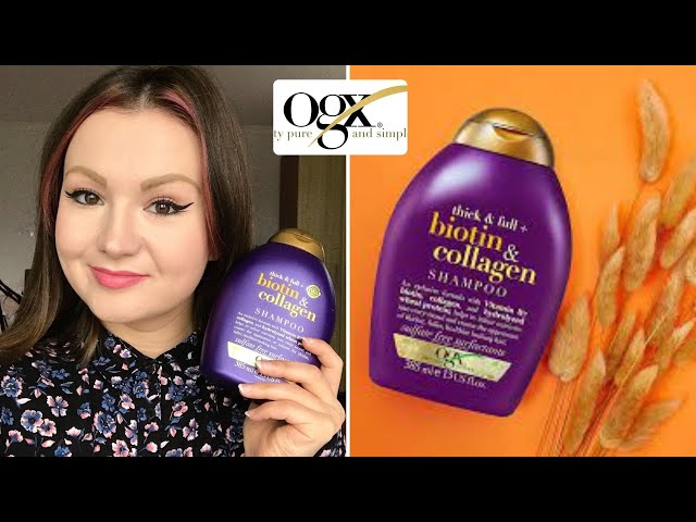 Forstærke slette røveri OGX Thick & Full Biotin & Collagen Shampoo - Review - YouTube