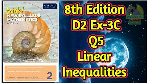 Q5 || Ex-3C || D2-8th edition || chap 3 || Linear Inequalities