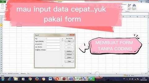 Cara cepat membuat form di excel otomatis tanpa coding