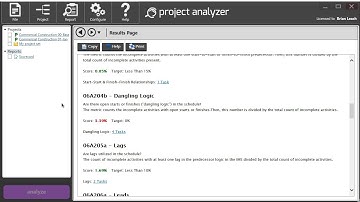 5. DCMA Reports in Steelray Project Analyzer
