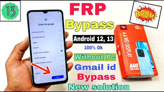 Itel A60 FRP Bypass Android 12,13 | New Solution | Itel (A662L) Google Account Bypass Without Pc |