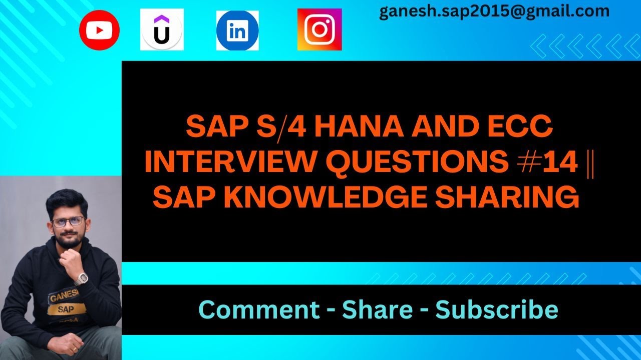 SAP S/4 HANA and ECC Interview Questions #14 || SAP Knowledge Sharing ...