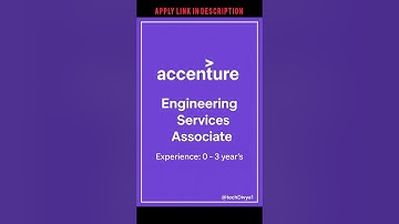 Accenture Hiring Engineering Services Associate | 0-3 Yrs | Fresher Jobs 2025
