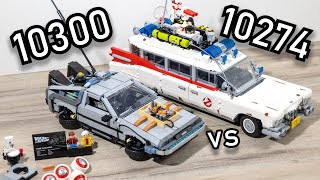 LEGO DeLorean Time Machine vs LEGO Ghostbusters Ecto-1 | LEGO 10300 vs 10274 | LEGO 10274 vs 10300