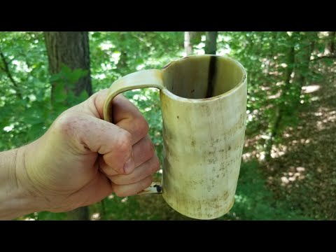 Making a Primitive Cow Horn Mug (Simple Viking Mug) - 2 Min