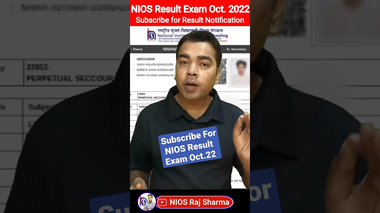 Result NIOS Exam October 2022