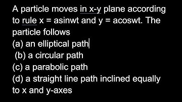 A particle moves in x-y plane according to rule  x = asinwt and y = acoswt. The particle follows