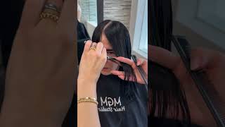 Hair cut for women over 40 l new hair cut for this beauty #bangs #hairstyle #hairtransformation