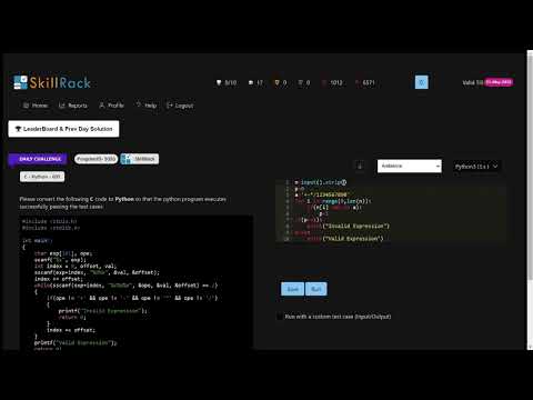 SKILLRACK | DAILY CHALLENGE | 04/09/2023| CONVERT C CODE TO PYTHON 004 | PROGRAM ID 9363 | PYTHON ||