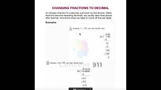How to change fraction to decimals, the most easy and frequently used method.