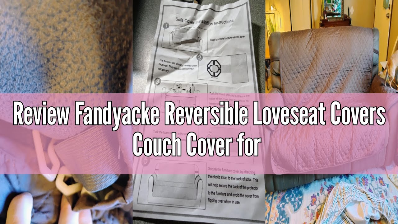 Review Fandyacke Reversible Loveseat Covers Couch Cover for 2 Cushion Couch Sofa Cover Washable with