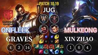 SB OnFleek Graves vs HLE Mulkeong Xin Zhao Jungle - KR Patch 10.19