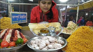 Eating dahi bara chaat, masala dosa,