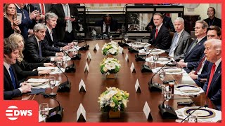 FULL Q&A: Trump Faces Fiery Questions on Hamas, Gaza Ceasefire & Argentina Aid at White House | AC15