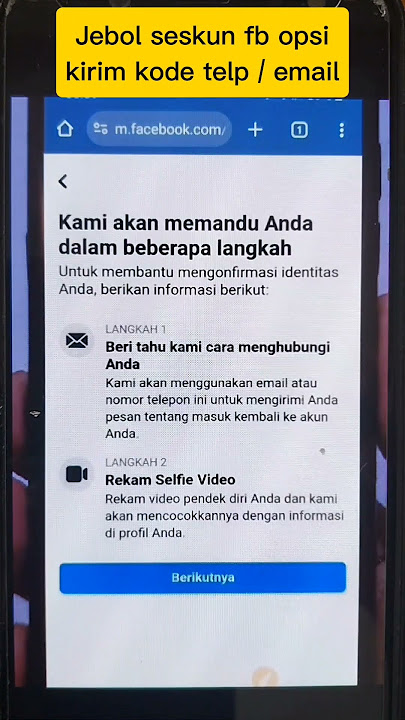 ATASI FB SESI KUNCI OPSI KODE EMAIL/TLP 2024 #fbkenasesi #tutorial #melodiromanza #a2f #sesikuncifb
