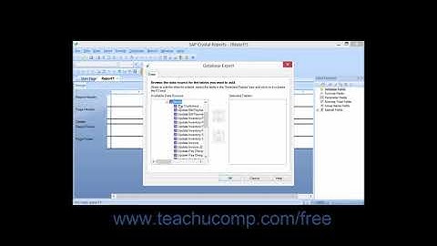 Crystal Reports 2013 Tutorial Selecting Report Data and Tables Business Objects Training