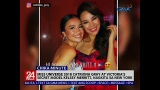 Miss Universe 2018 Catriona Gray at Victoria's Secret Model Kelsey Merritt, nagkita sa New York