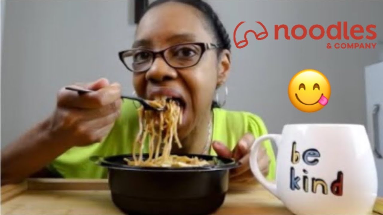 Noodles & Company Grilled Orange Chicken Lo Mein Mukbang by MzMo2You